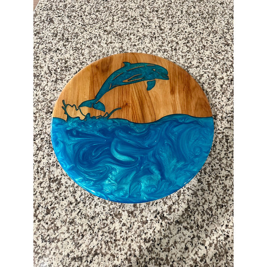Dolphin Themed Lazy Susan Reigada Woodworking