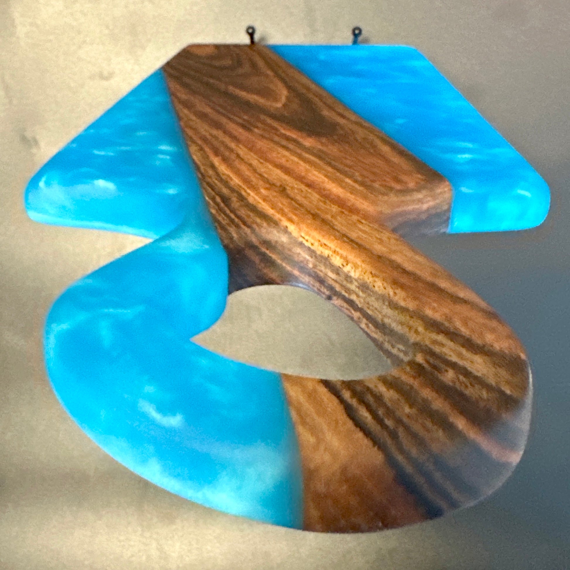 Charcuterie Board - Bocote wood with Turquoise Blue Epoxy Reigada Woodworking