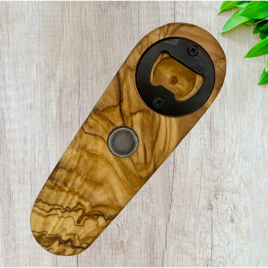 Bottle opener with magnet - Olive wood Reigada Woodworking