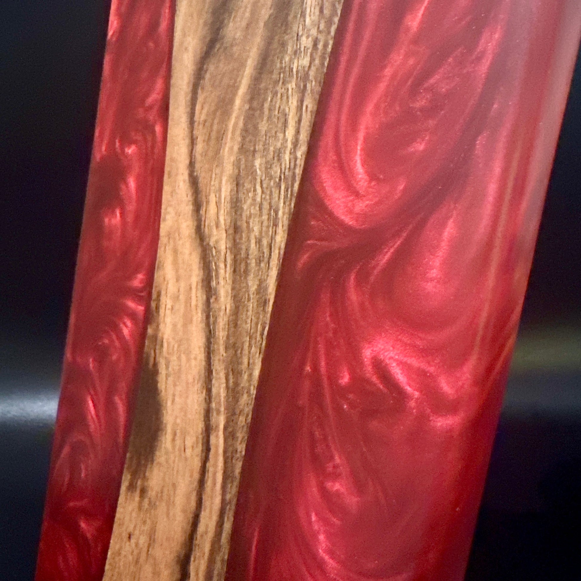 Wood and Epoxy charcuterie Board - Bocote wood with Yamagata Red Epoxy Reigada Woodworking