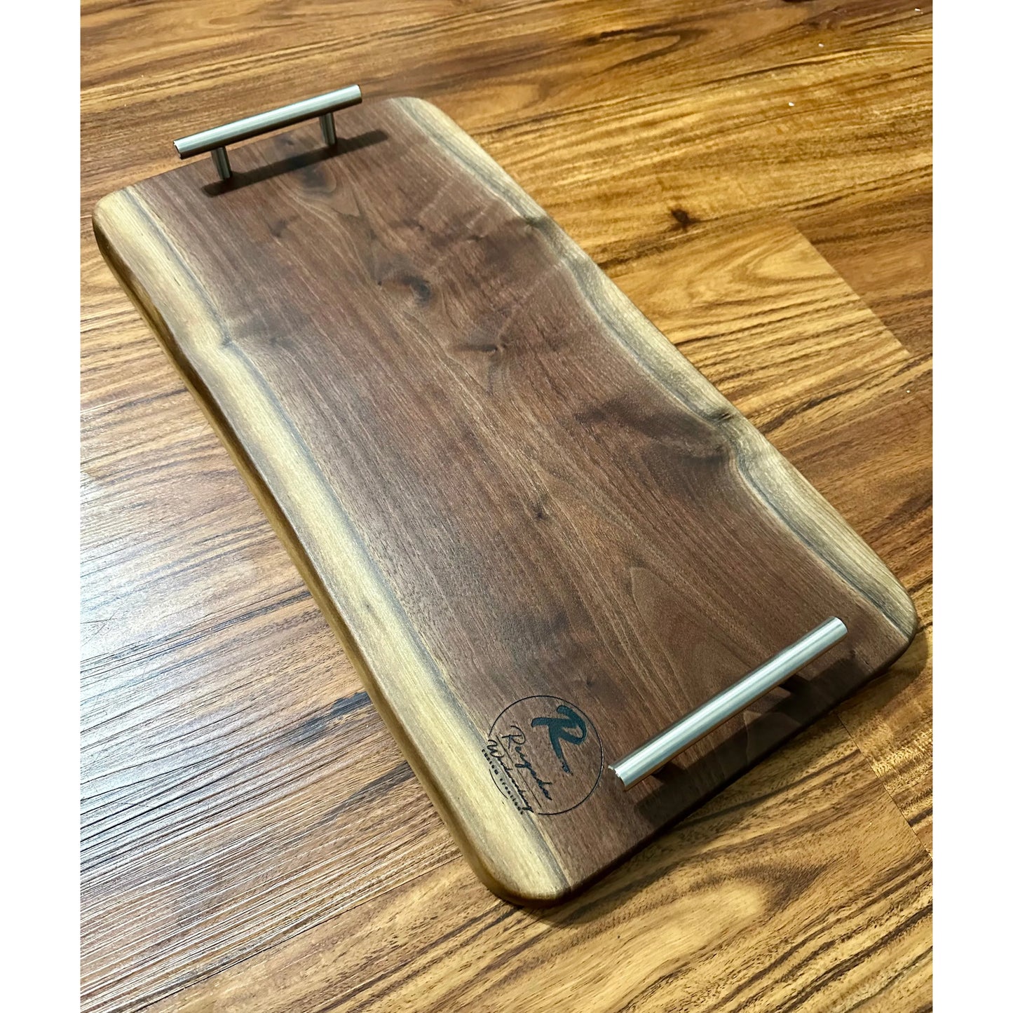 Walnut Charcuterie Board - Rustic Live edge Reigada Woodworking