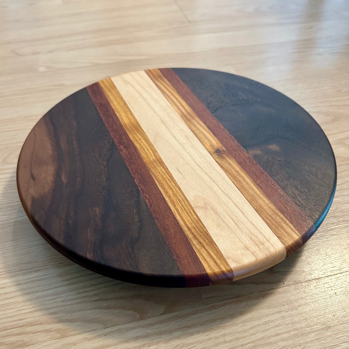 Lazy Susan - Walnut, Hard maple, Canary wood and Brazilian cherry Reigada Woodworking