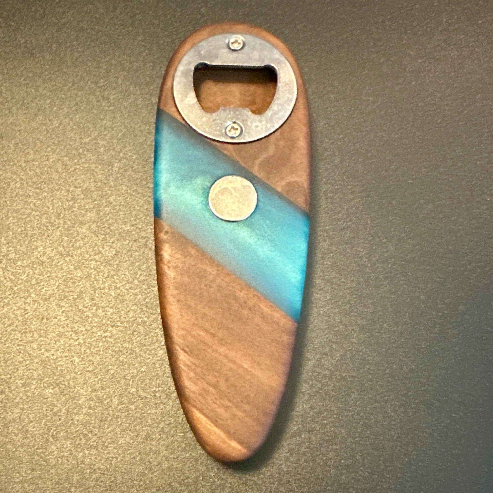 Bottle Openers - Walnut with Turquoise Blue Epoxy Reigada Woodworking