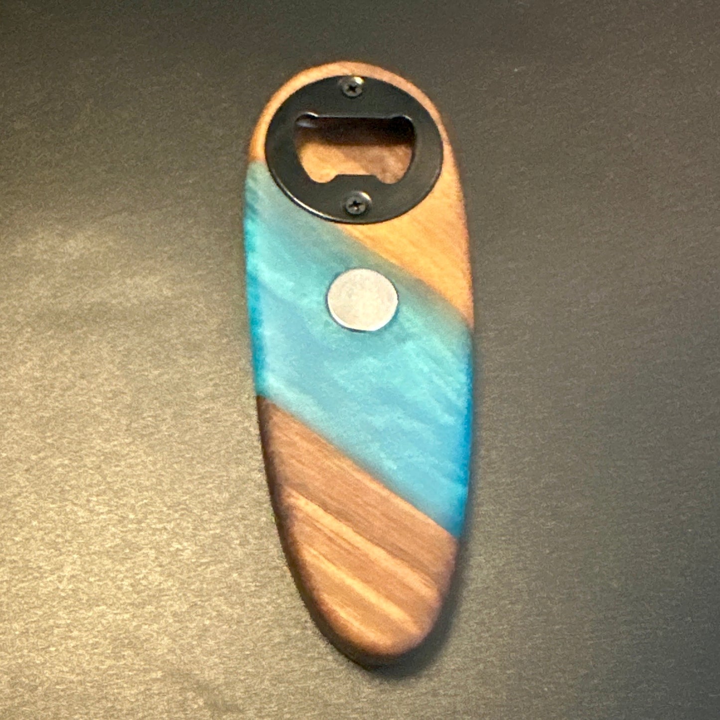 Bottle Openers - Walnut with Turquoise Blue Epoxy Reigada Woodworking