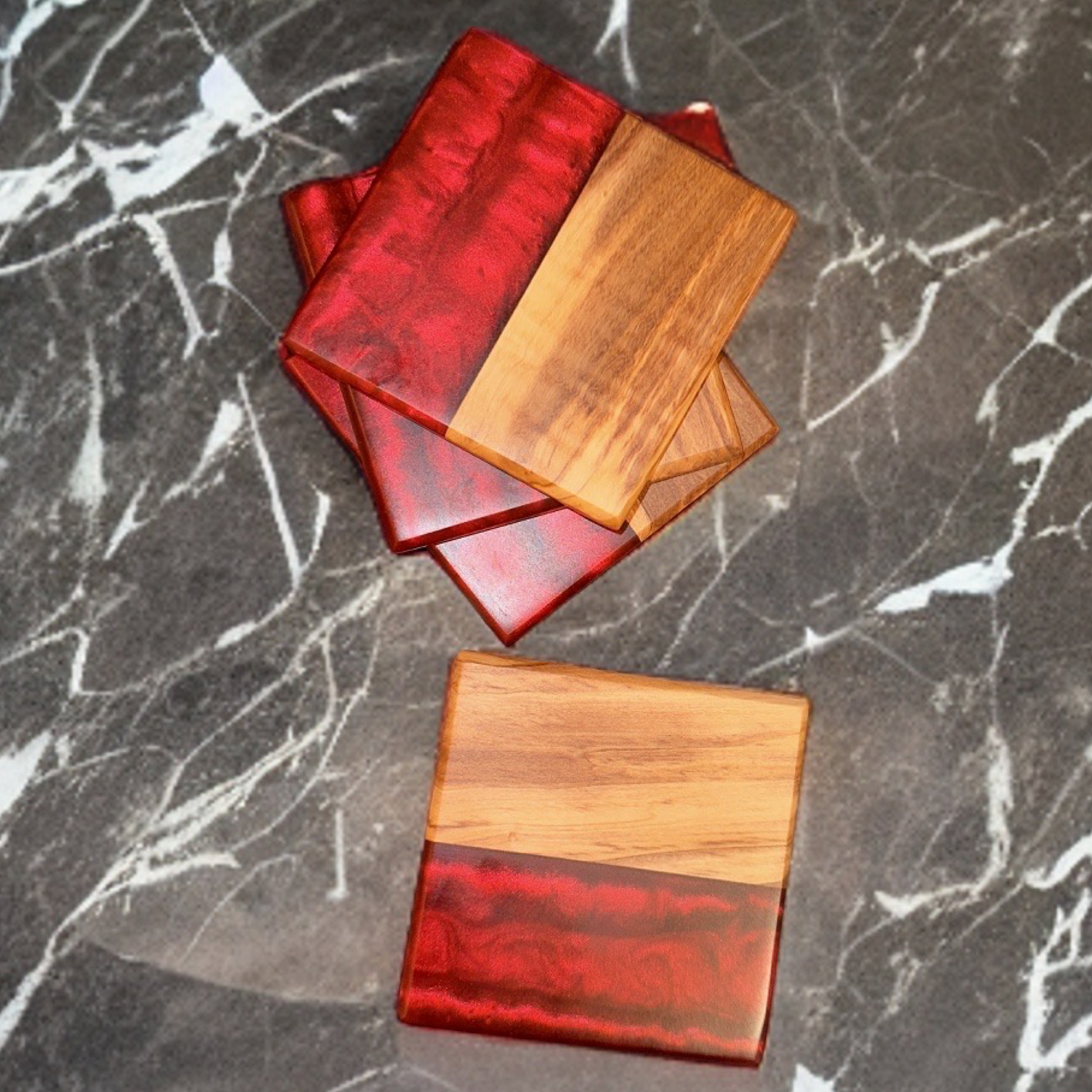 Coaster set with Display Stand Reigada Woodworking