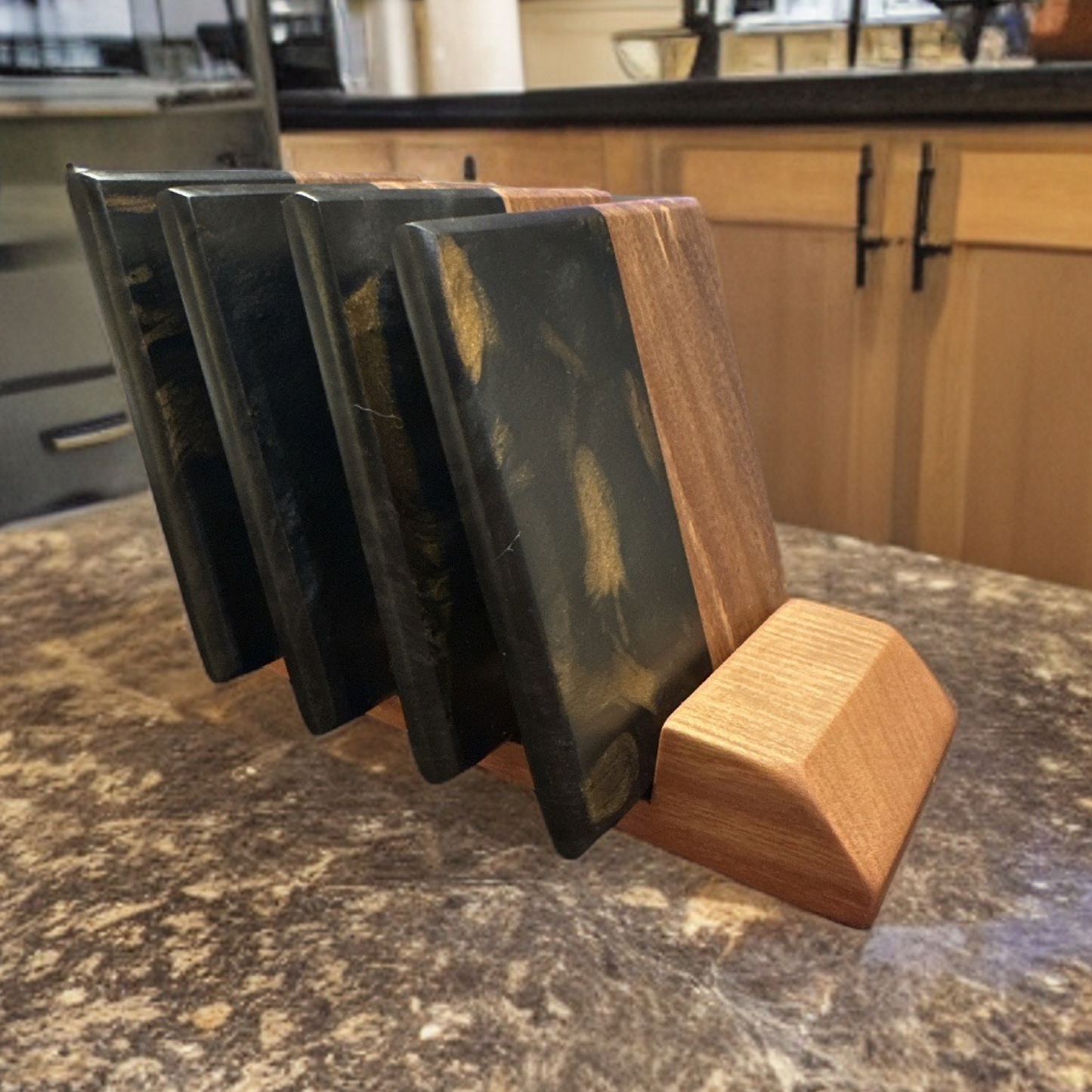 Coaster set with Display Stand Reigada Woodworking