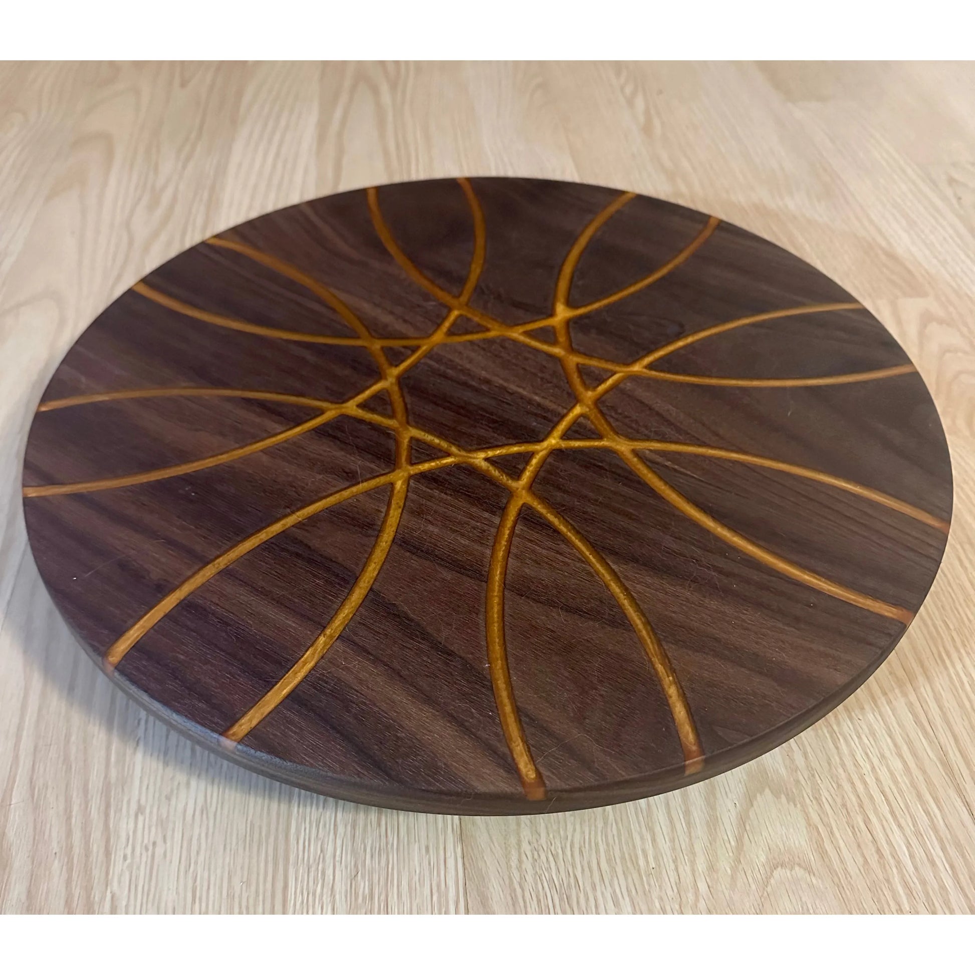 Lazy Susan 16" round - Walnut with Gold Epoxy Reigada Woodworking