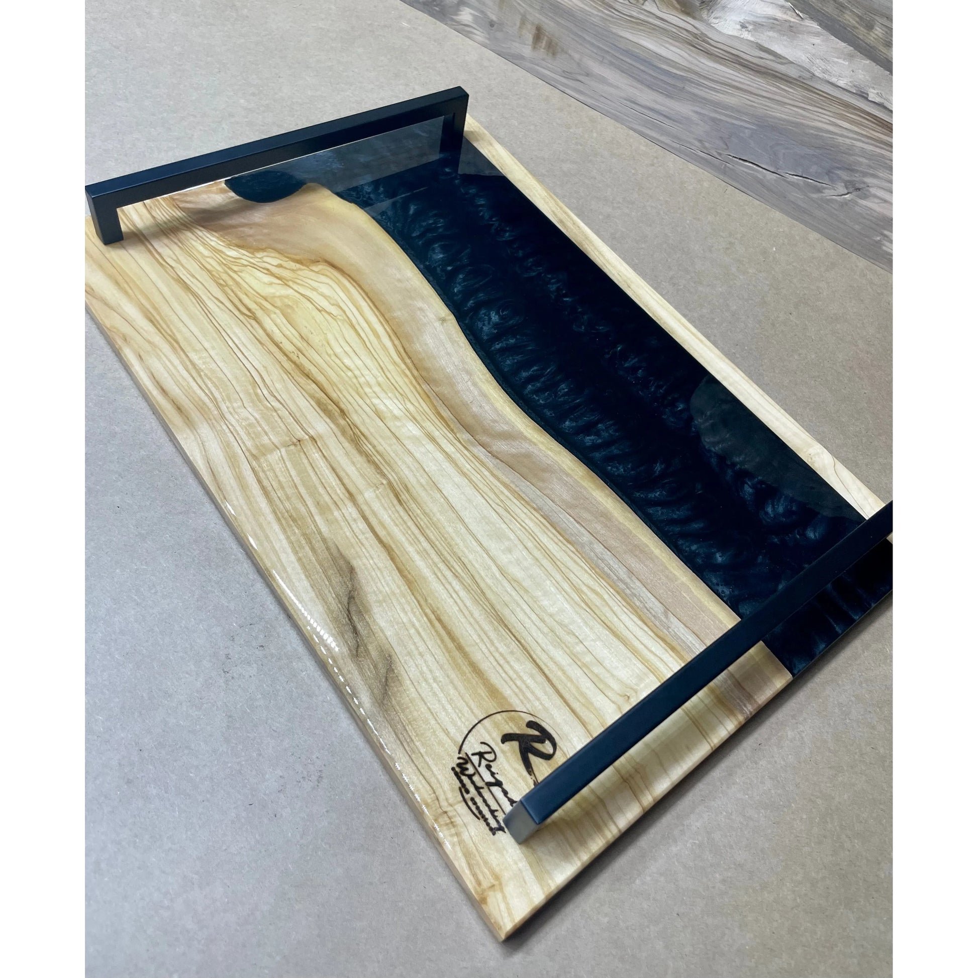 Serving Tray - Olive Wood with Black Reigada Woodworking