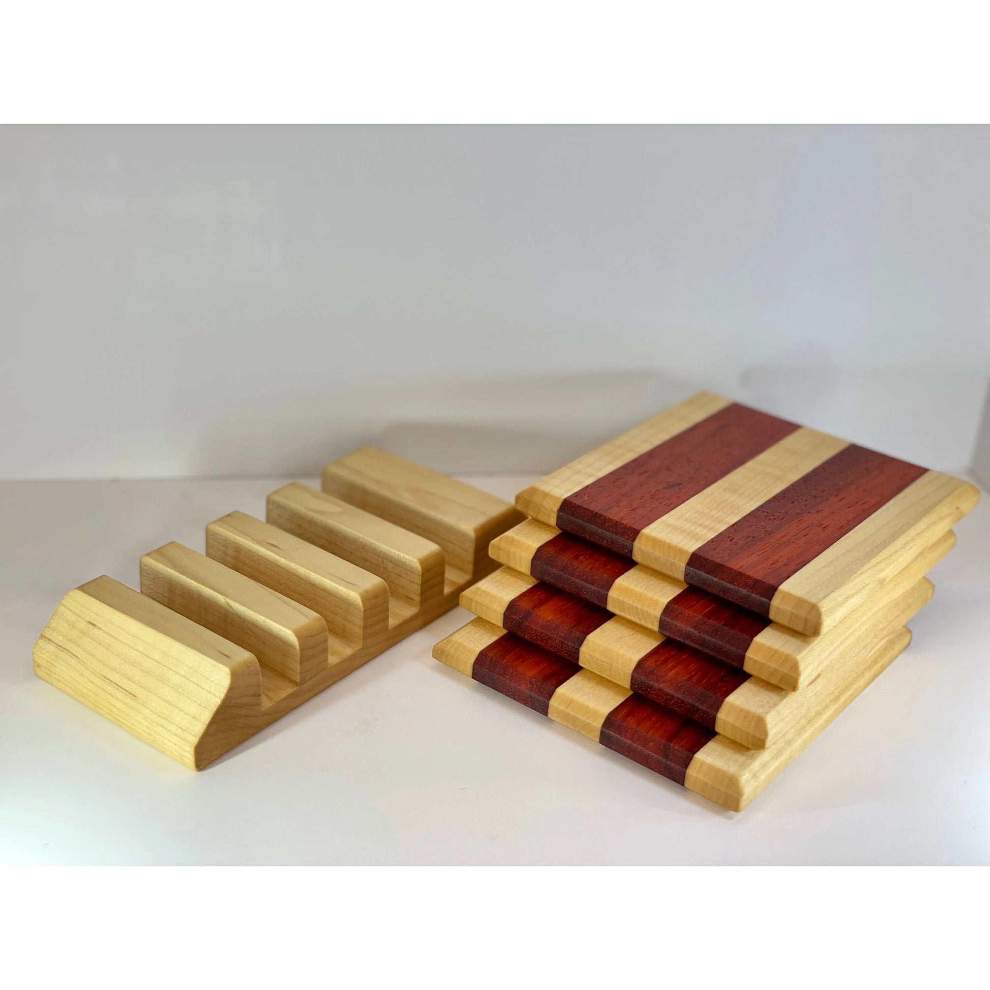 Coaster set with Display stand Reigada Woodworking