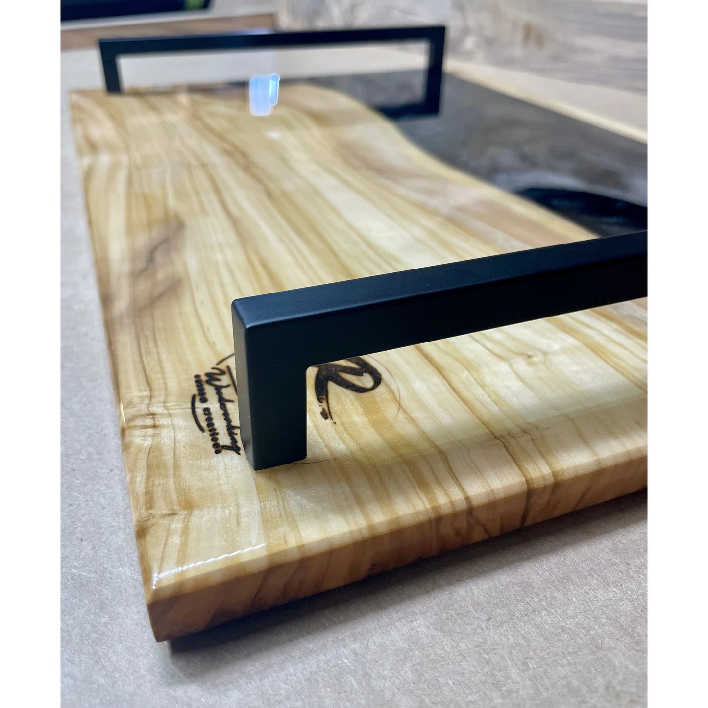 Serving Tray - Olive Wood with Black Reigada Woodworking